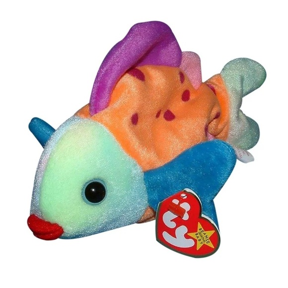 Ty Beanie Baby Colorful Fish Plush Toy - Picture 1 of 6